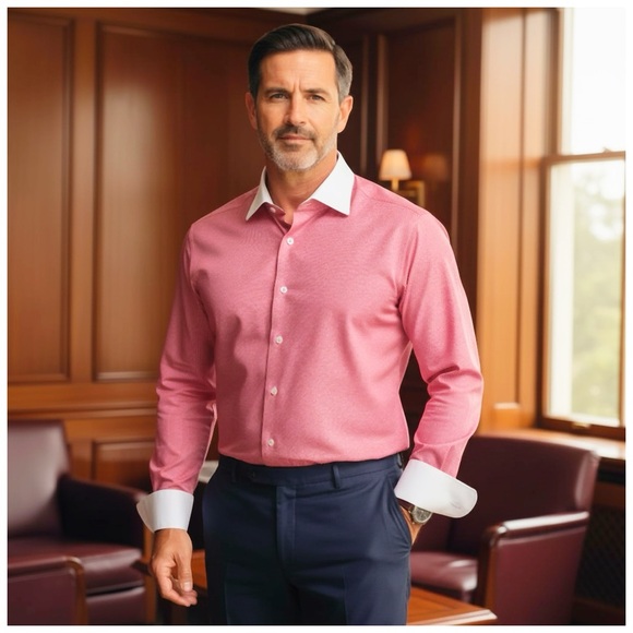 Brioni Men’s Button-Down Dress Shirt w/ Contrasting Collar & Cuffs. Size 44/17.5 - Picture 12 of 14